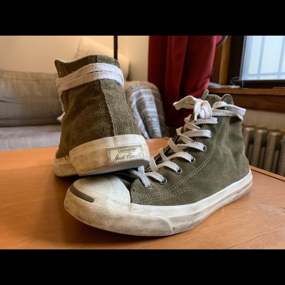 Converse Olive Green Suede Jack Purcells!